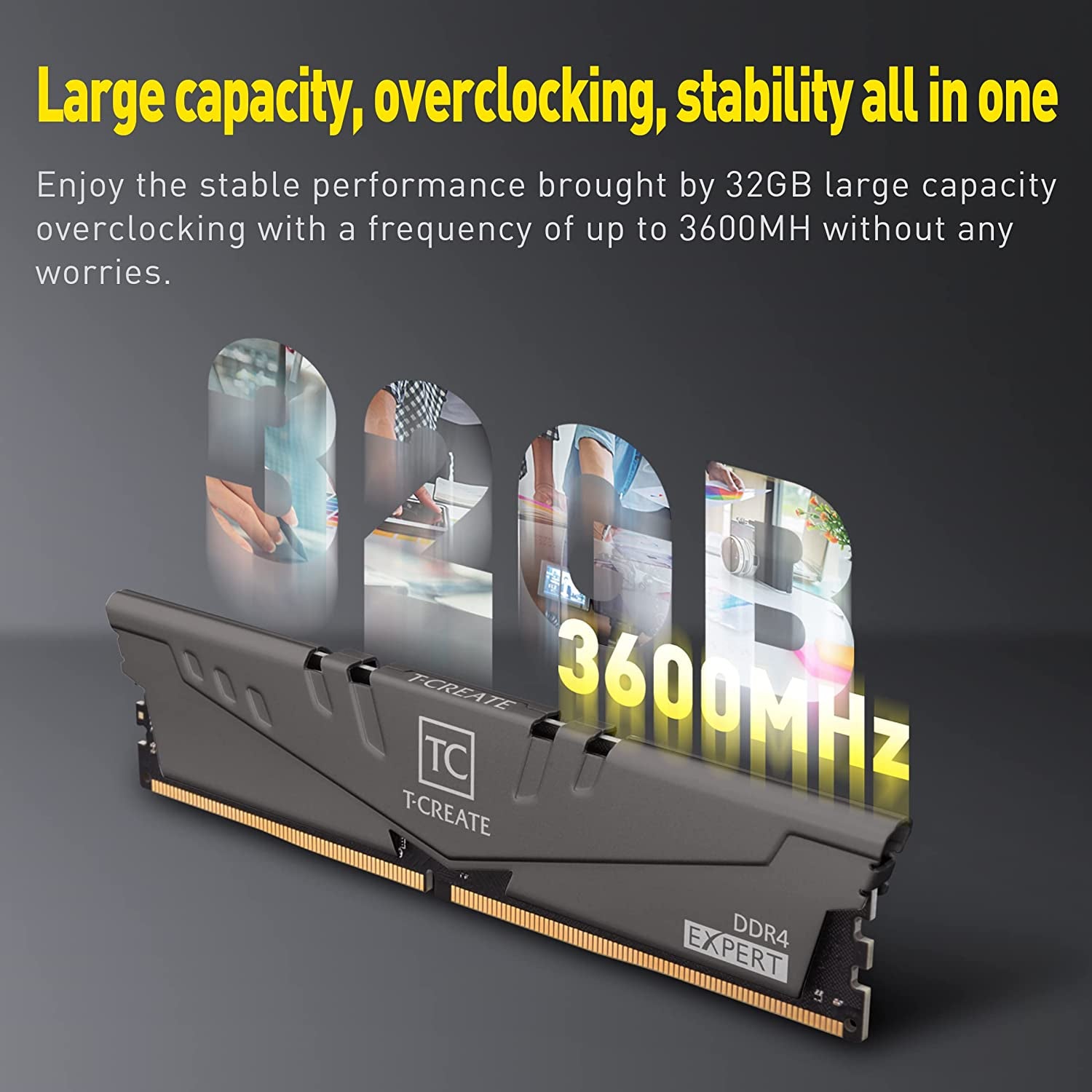 T-Create Expert Overclocking 10L DDR4 64GB Kit (2 X 32GB) 3200Mhz (PC4 25600) CL16 Desktop Memory Module Ram - TTCED464G3200HC16FDC01