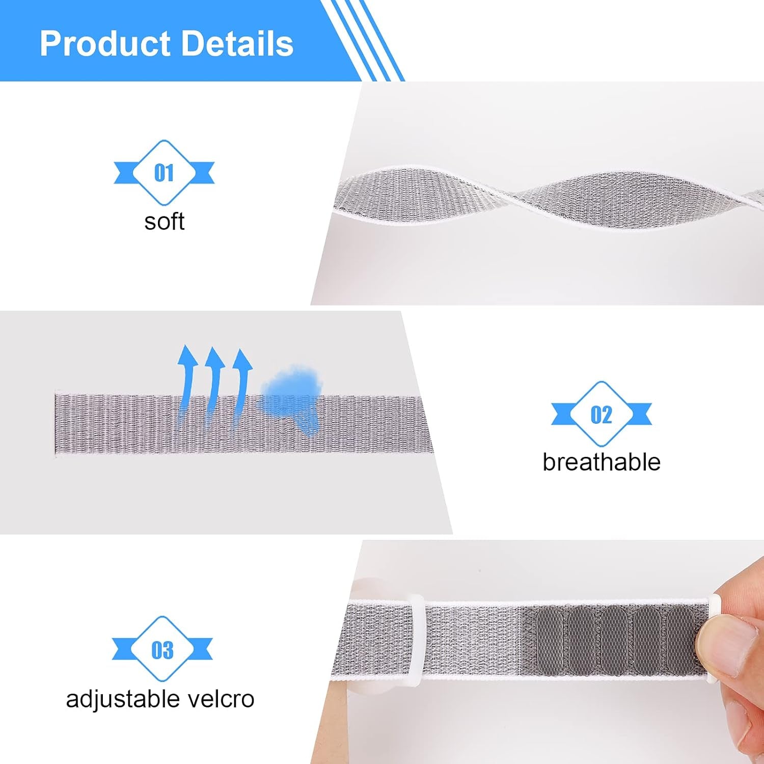 Kids Wristband Compatible with Apple Airtag, Protective Case for Air Tag GPS Tracker Holder with Nylon Bracelet, Adjustable anti Lost Watch Band for Toddler Child Elder(Grey)